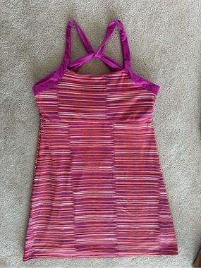Soybu Pink & Purple Striped Racerback Active Dress
